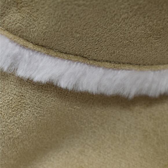 Y2K vintage Gymboree beige faux suede & pink fur lined bucket hat for girls XL - Picture 5 of 7